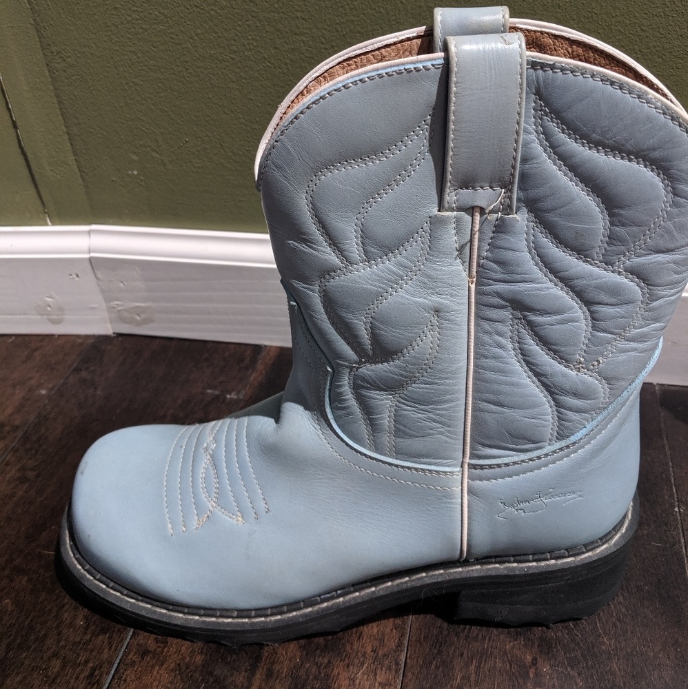 John Fluevog Baby Blue Cowboy Boot 9 F-Sole